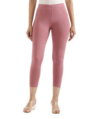 GO COLORS Soft Cotton Stretch Cropped Leggings for Women