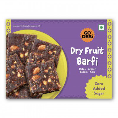 GO DESi Dry Fruits Barfi - 200 grams | Anjeer | Khajoor | Nuts | Sweets Indian Mithai