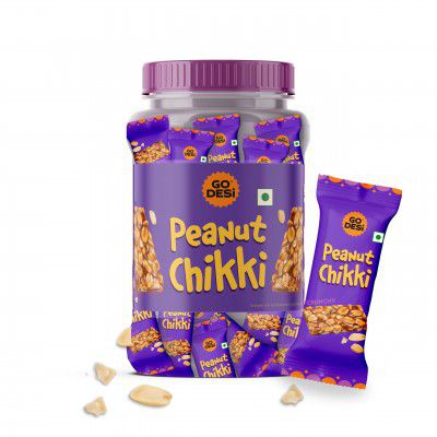 Go Desi Peanut Chikki Bar | Made with Jaggery | Gazak | 50 pieces