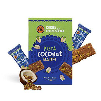 GO DESi Pista Coconut Barfi, 420 Grams Burfi