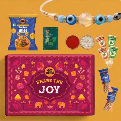 GO DESi Rakhi Set For Brother - 12 Items | Share the Joy Gift Box 