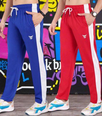 Go Devil  Pack of 2 Men Solid Multicolor Track Pants