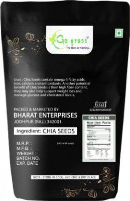 GO GRASS Chia Seed, Gluten Free, Vegan, Raw, Keto Friendly Chia Seeds  (500 g)