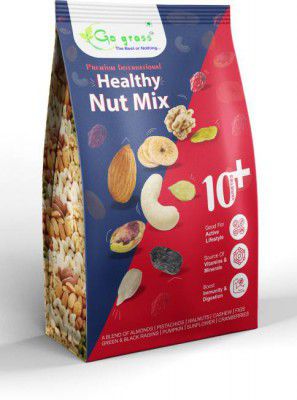 GO GRASS Premium International Healthy Nutmix | 10+ Mix Dry Fruits | Ready to eat |  (1 kg)
