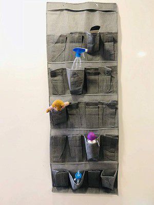 Go Hooked 20 Pocket Over The Door Organizer | Jumbo 20-Pocket Multi Utility Organizer (Grey)