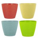Go Hooked Flower Pot | Plastic | Planters | Multicolour | 5.5 inch | 4 Pieces | Plant Pots | Sunshine Pots...