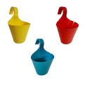 Go Hooked Hanging Planters for Plants | Railing Flower pots (Set of 3)...