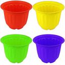 Go Hooked Multicolor Plastic Jasmine Garden Planters for Plants, Flower Pots for Home Garden, Plant Container Set (Set of 4, Multicolor) (20.5x15 cm)...