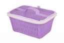 Go Hooked Multipurpose Plastic Storage/Gift Basket With Net Cover | Stylish Basket With Zip Net Cover Pack Of 1 (Purple)....