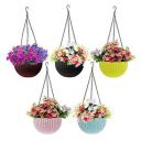Go Hooked Plastic Hanging Pot, Multicolour, 7.1 Inch, 5 Pieces (RAttanPlanterSetof5)...