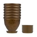 Go Hooked Plastic Round Flower Pots for Home Planters, Terrace, Garden Etc | Pack of 06 | Brown | Suitable for Home Indoor & Outdoor Gardening Plants (Victor)...