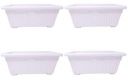 Go Hooked Rectangular Plastic Pots for Plants, Jupiter Flower Pots for Home, Window Display, Garden (Set of 4, White) (35 x 18.5 x 15 cm)...