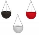 Go Hooked Round Plastic Oslo Hanging Pots with Metal Hanging Chain Hanging Planers for Balcony Home Garden (Set of 3, Multicolored)...