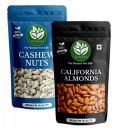 Go Vegan Pure Almond & Cashew - 1kg (500gm*2) kaju badam | Dry Fruit...