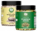 GO VEGAN Raw Pumpkin, Sunflower Seeds for Eating Protein and Fibre Rich Food Pack of 2-250g (JAR Pack)...