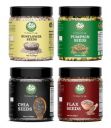 Go Vegan Raw Seeds Combo for Eating - 1kg (Pumpkin, Chia, Sunflower and Flax Seeds - 250gm Each, Pack of 4)...