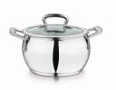 Gobble 3L Impact Bonded Stainless Steel Belly Casserole with Glass Lid...