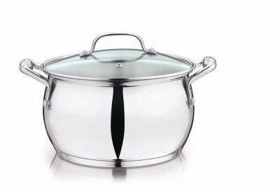 Gobble 4L Impact Bonded Stainless Steel Belly Casserole with Glass Lid