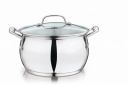Gobble 4L Impact Bonded Stainless Steel Belly Casserole with Glass Lid...