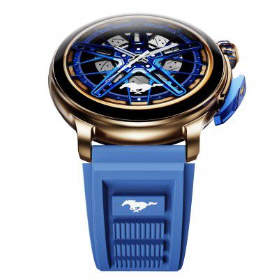 GOBOULT Mustang Racer Smart Watch 1.43'' AMOLED Display, Rotating Bezel, BT Calling (Apex Blue)