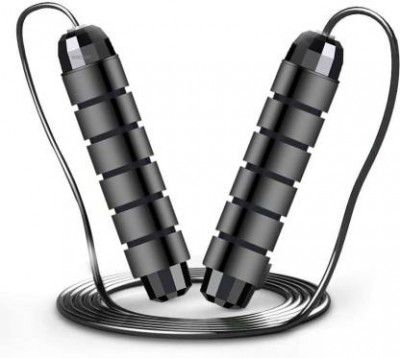 GOCART High-Quality Jump Rope With Comfortable Handles - For Any Skill Level Freestyle Skipping Rope (Black, Length: 350 cm)