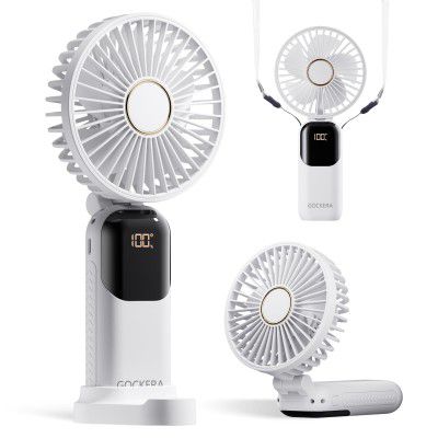 GOCKERA Portable Fan, 4200mAh Battery Operated Fan (White)