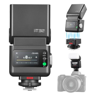 Godox iT32 TTL HSS Flash for Canon with X5-C Trigger, 1/80000s HSS 2.4G Wireless Off-Camera Kit