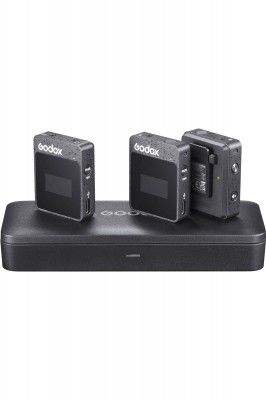 GODOX MoveLink II M2 Wireless Microphone | Compact 2-Person Wireless Microphone System for Cameras & Smartphones YouTube Recording | Black