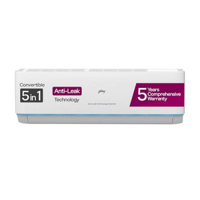 Godrej 1.5 Ton 3 Star, 5 Years Comprehensive Warranty, Anti-Leak, 5-In-1 Convertible Cooling, Inverter Split AC (Copper, Heavy duty cooling, 2024 Model, AC 1.5T EI 18DINV3R32 SYB AL, White)