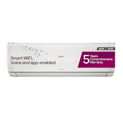 [2025 Model] Godrej 1.5 Ton 3 Star, Wi-Fi, 5 Years comprehensive Warranty, 5-In-1 Convertible Cooling Inverter Split AC (EI 18A3T PYA IVBL IOT, White)