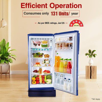 [Extra Rs 3449 OFF] Godrej 180 L 5 Star Direct Cool Single Door Refrigerator (RD EDGENEO 207E TDF MP BL)