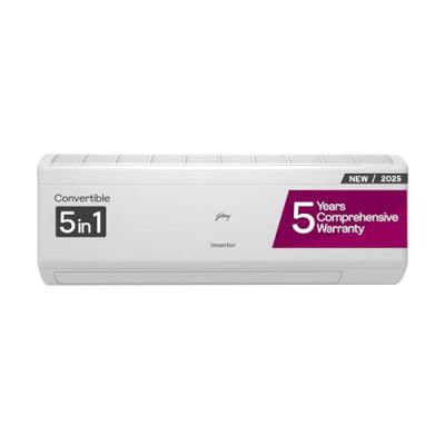 Godrej 2 Ton 3 Star, 5-In-1 Convertible Cooling, Inverter Split AC (Copper, AC 2.0T EI 24I3T WZS, White)