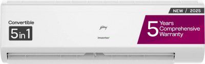 [Extra Rs 3500 OFF] Godrej 2025 Model 1.5 Ton 5 Star Split Inverter With Heavy Duty Cooling At Extreme Temperature AC - White (AC 1.5T EI 18II5T WZS, Copper Condenser)