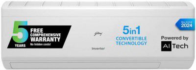 [Extra Rs 4000 Off] Godrej 5-In-1 Convertible 1.5 Ton 5 Star Split Inverter AC - White  (EI 18IINV5R32 WYS, Copper Condenser)