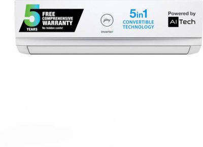 [Extra Rs 2500 Off] Godrej 5-In-1 Convertible Cooling 1.5 Ton 3 Star Split Inverter AC - White  (AC 1.5T EI 18TINV3R32 WWD, Copper Condenser)