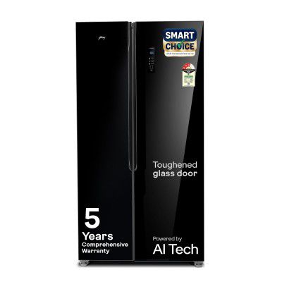 [Extra Rs.17,000 OFF] Godrej 600L 3Star 5 Years Comprehensive Warranty Smart Convertible Zones | Frost Free Inverter (2025 Model, RS EONVELVET 600C RIT BK GL, Black Glass)
