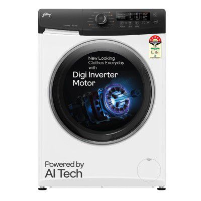 Godrej 9 Kg 5 Star AI Powered, Front Load Washing Machine (WFEON ZUS 9014 5.0 IDCRM GLWH, Glacial White)