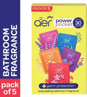 Godrej Aer Power Pocket Assorted Fragrance Blocks (5 x 10 g)