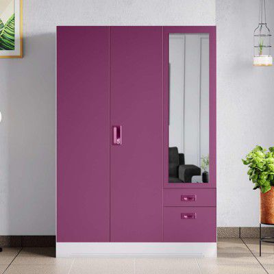 Interio by Godrej Almirah Slimline Blend 3-Door Steel Almirah