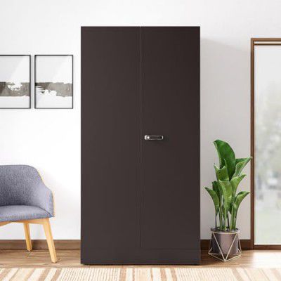 GODREJ INTERIO Almirah Auraline Women Basic 2-Door Steel Almirah, Cupboard for Clothes (Textured Coffee Brown), 1-Year Warranty, 7 Shelves, 1 Drawer