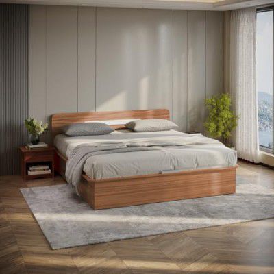 GODREJ INTERIO Bed, Juno Queen Size Engineered Wood Bed with Box Storage