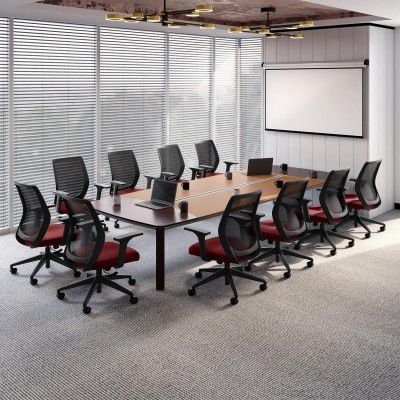 [Extra ₹3500 OFF] GODREJ INTERIO Curv Chair Premium Mesh Wide Back Ergonomic Chair (Pack of 10, Red)