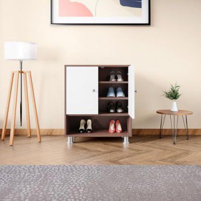 GODREJ INTERIO EWA 12-Pair Engineered Wood Shoe Cabinet, 1-Year Warranty, Brown, Particle Board