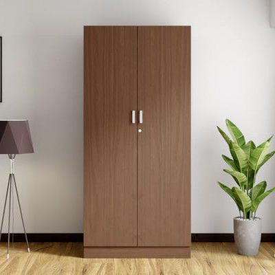 GODREJ INTERIO Genesys 2-Door Wooden Wardrobe (Dark Walnut) (1-Year Warranty, 6 Shelves, 1 Drawer)
