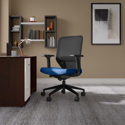 GODREJ INTERIO Greta 2.0 Mesh Wide Back Ergonomic Office Chair (Mid Back, Royal Blue with Black Body)