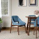 GODREJ INTERIO Joey Fabric Dining Chair (Set of 2) (1-Year Warranty, Denim Blue)...