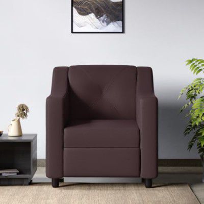 GODREJ INTERIO Sofa Monarch 1 Seater Leatherette Sofa for Living Room, 1-Year Warranty, Pinewood, Burgundy