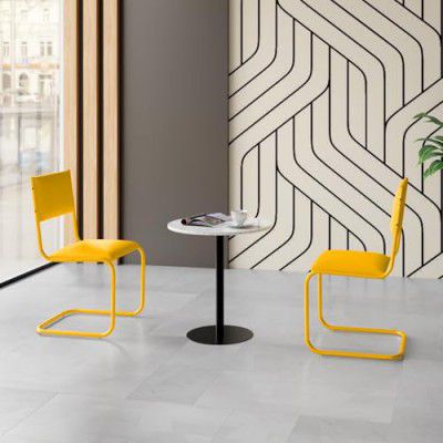 GODREJ INTERIO Vivid (Set of 2) Ergonomic Leatherette Cantilever Chair, 1 Year Warranty (Yellow)