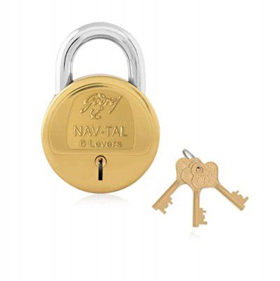 Godrej Locks I Navtal 6 levers 65 mm I 3 Keys I Padlock for Main Door (65 mm, 1)