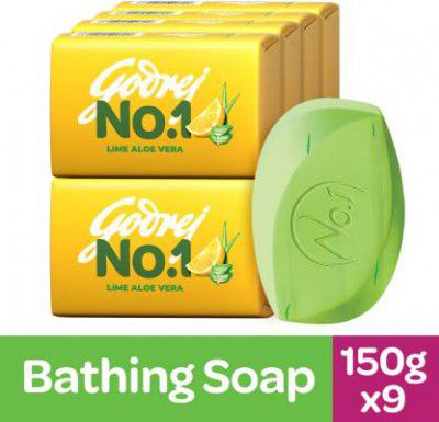 Godrej No.1 Lime & Aloe Vera Bath Soap  (9 x 150 g)